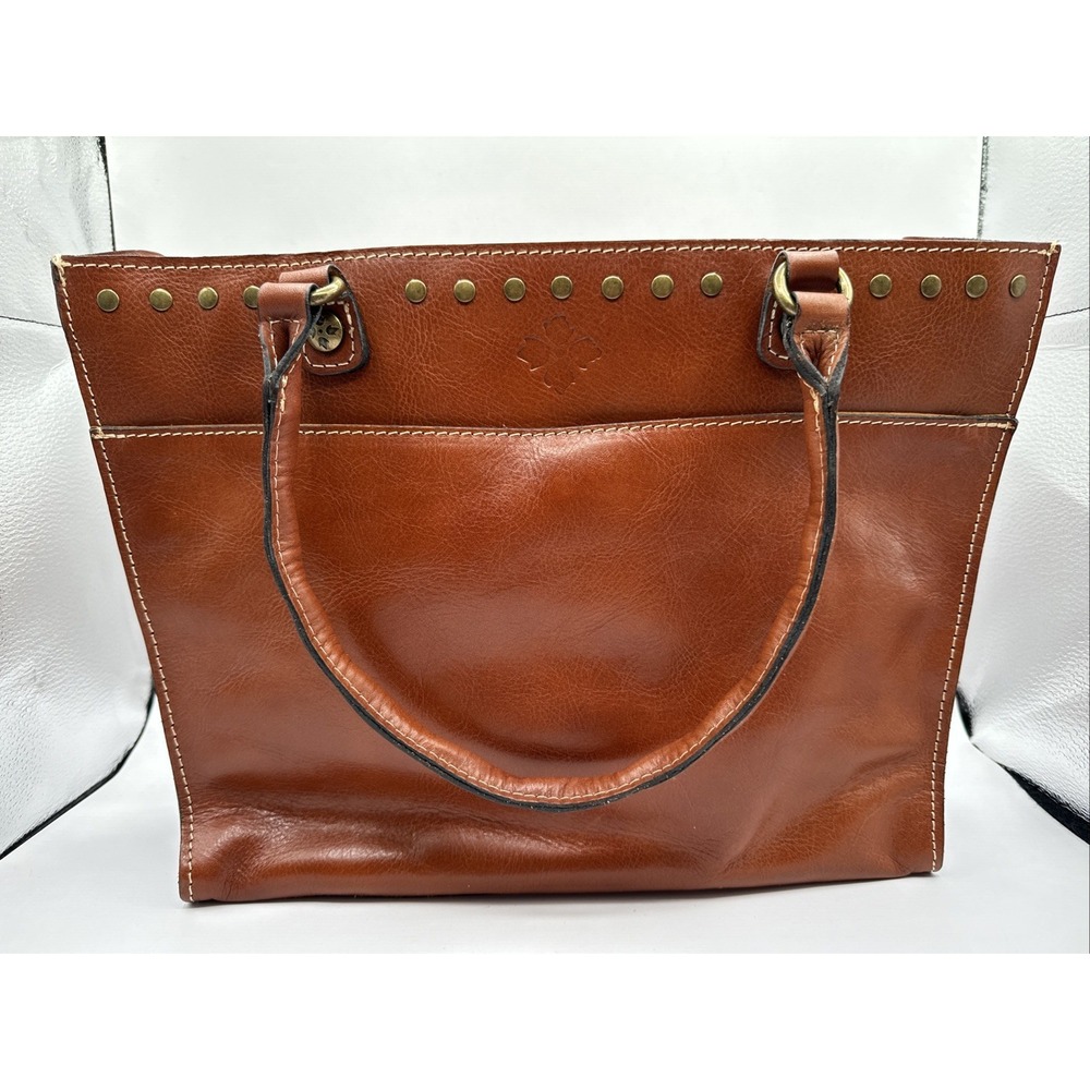 New Patricia Nash Tan Navelli Leather Tote Bag Strap Mirror P18301